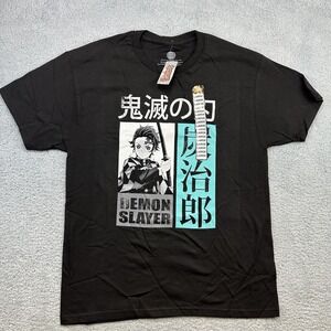 Demon Slayer T Shirt Large Tanjiro Kamado Anime Black Crew Neck Unisex Casual